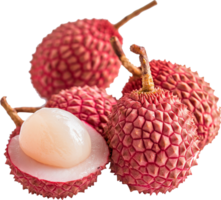 Fresh lychee fruit isolated on a transparent background png