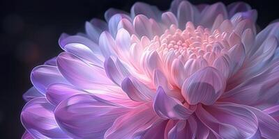 pink and purple chrysanthemum closeup flower, ai photo