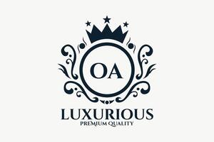 Initial Letter OA Royal Luxury Logo template vector