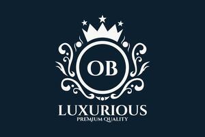Initial Letter OB Royal Luxury Logo template vector