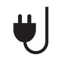 Electrical outlet silhouette icon. Corded plug. vector