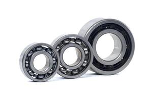 Deep groove ball bearings isolated on white background photo