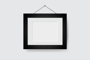 Blank photo frame on gray background vector