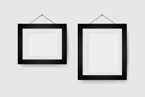Blank photo two frame on gray background vector