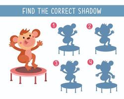 Game for kids. Find correct shadow. Cute mom in garden. Cartoon character. illustration. vector