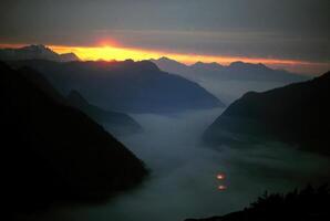 Sunset, Middle Fork Cascade River photo