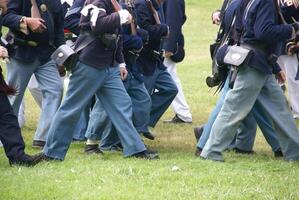 Detail, Union troops marching photo