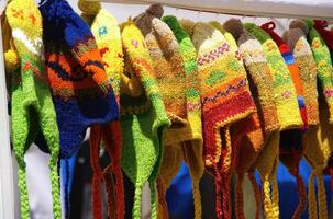 Colorful Peruvian hats photo