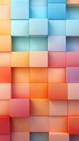 colorful 3d cubes squares wallpaper, ai photo