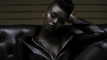 black young female model fashion, ai photo