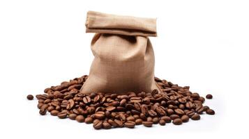 a bag of coffee beans caffeine, ai photo