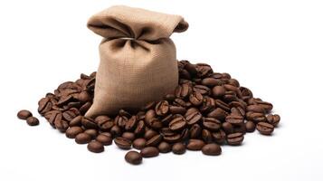 a bag of coffee beans caffeine, ai photo