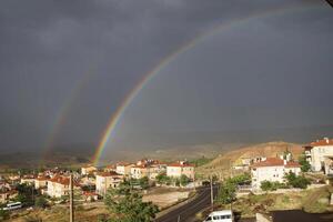 Evening rainbow over Mustafapasha photo