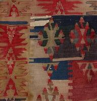 Turkish kilim with natural colors in traditional patterns photo
