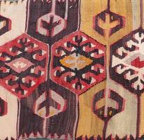Turkish kilim with natural colors in traditional patterns photo