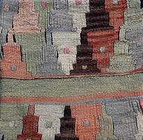 Turkish kilim with natural colors in traditional patterns photo