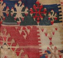 Turkish kilim with natural colors in traditional patterns photo