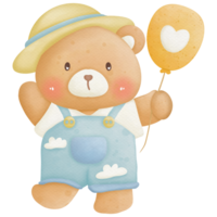 Little bear so cute watercolor clip art png