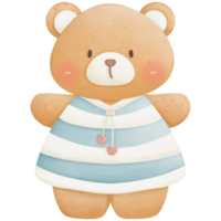 pequeno Urso tão fofa aguarela grampo arte png