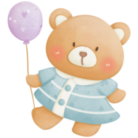 Little bear so cute watercolor clip art png