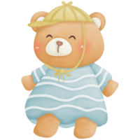 Little bear so cute watercolor clip art png