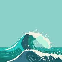 Summer Background of Beautiful Ocean Sea Water Waves with Clean Copy Space vector