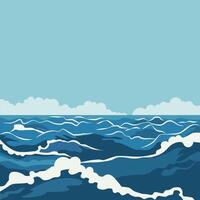 Summer Background of Beautiful Ocean Sea Water Waves with Clean Copy Space vector