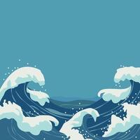 Summer Background of Beautiful Ocean Sea Water Waves with Clean Copy Space vector