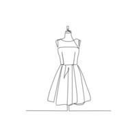 Dress drawn in line art style vector