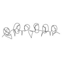 People drawn in line art style vector