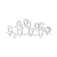 People drawn in line art style vector