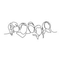 People drawn in line art style vector