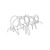 People drawn in line art style vector