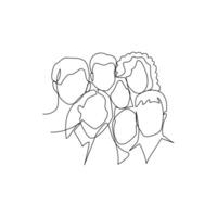 People drawn in line art style vector