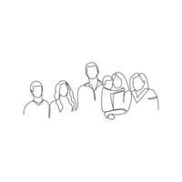 People drawn in line art style vector