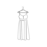 Dress drawn in line art style vector