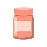 A flat illustration of a peach medical jar with medicine. vector