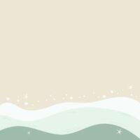 Background with the image of the sea sandy shore, sea line, sea foam, starfish, sand. vector