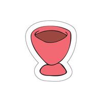 A sticker with a picture of a coffee cup on a white background. vector