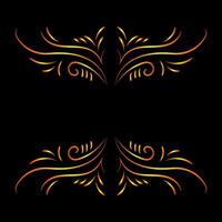 Art deco floral curls and swirls Ornamental elements dividers or headers Decorative Vintage line borders or frames in geometric victorian style elegant vintage design antique bordering vector