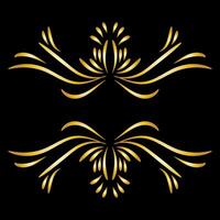 Art deco floral curls and swirls Ornamental elements dividers or headers Decorative Vintage line borders or frames in geometric victorian style elegant vintage design antique bordering vector