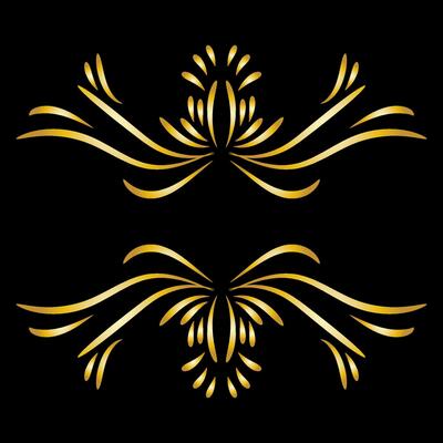 Art deco floral curls and swirls Ornamental elements dividers or headers Decorative Vintage line borders or frames in geometric victorian style elegant vintage design antique bordering