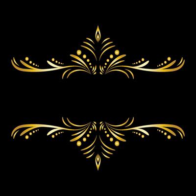 Art deco floral curls and swirls Ornamental elements dividers or headers Decorative Vintage line borders or frames in geometric victorian style elegant vintage design antique bordering