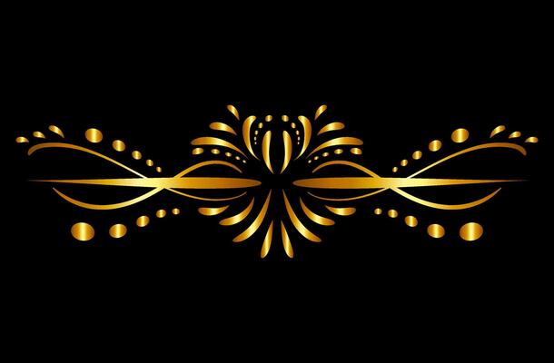 Art deco floral curls and swirls Ornamental elements dividers or headers Decorative Vintage line borders or frames in geometric victorian style elegant vintage design antique bordering