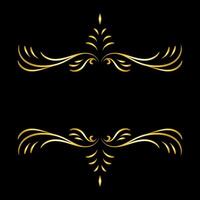 Art deco floral curls and swirls Ornamental elements dividers or headers Decorative Vintage line borders or frames in geometric victorian style elegant vintage design antique bordering vector