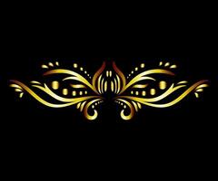 Art deco floral curls and swirls Ornamental elements dividers or headers Decorative Vintage line borders or frames in geometric victorian style elegant vintage design antique bordering vector