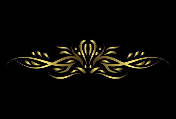 Art deco floral curls and swirls Ornamental elements dividers or headers Decorative Vintage line borders or frames in geometric victorian style elegant vintage design antique bordering