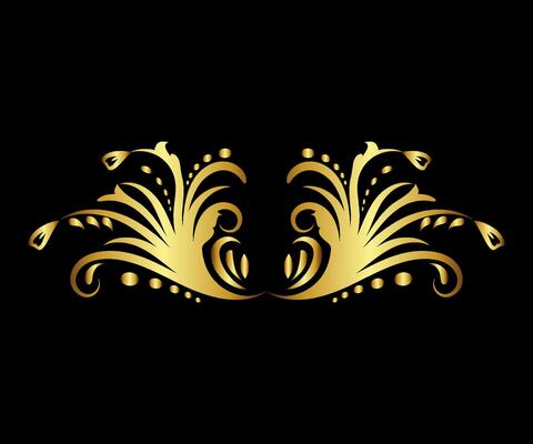 Art deco floral curls and swirls Ornamental elements dividers or headers Decorative Vintage line borders or frames in geometric victorian style elegant vintage design antique bordering
