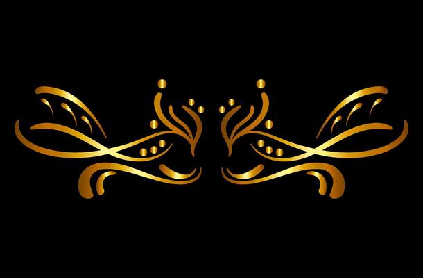 Art deco floral curls and swirls Ornamental elements dividers or headers Decorative Vintage line borders or frames in geometric victorian style elegant vintage design antique bordering