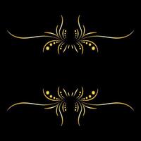 Art deco floral curls and swirls Ornamental elements dividers or headers Decorative Vintage line borders or frames in geometric victorian style elegant vintage design antique bordering vector